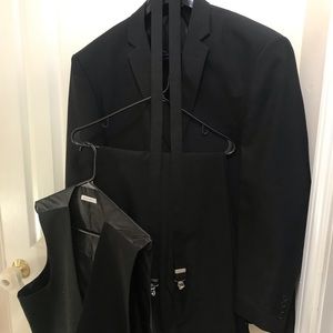 3 piece black suit